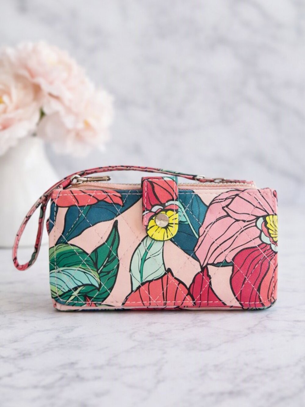 Vera Bradley Wristlet Wallet Vintage Pink Floral